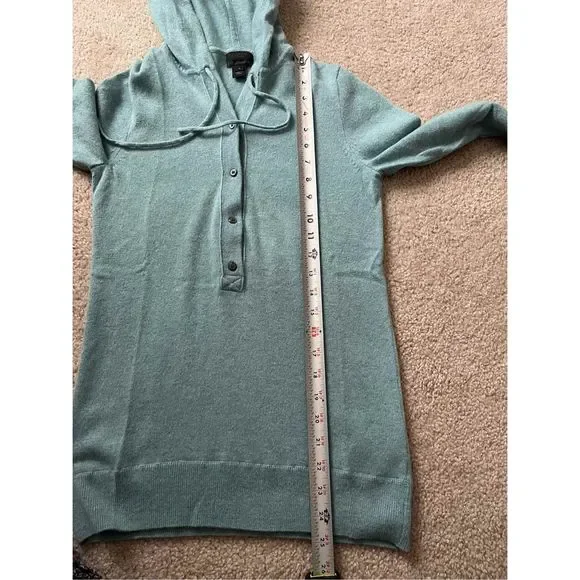 J.Crew Collection Cashmere Getaway Hoodie in Blue Henley Sweater S - Picture 7 of 9